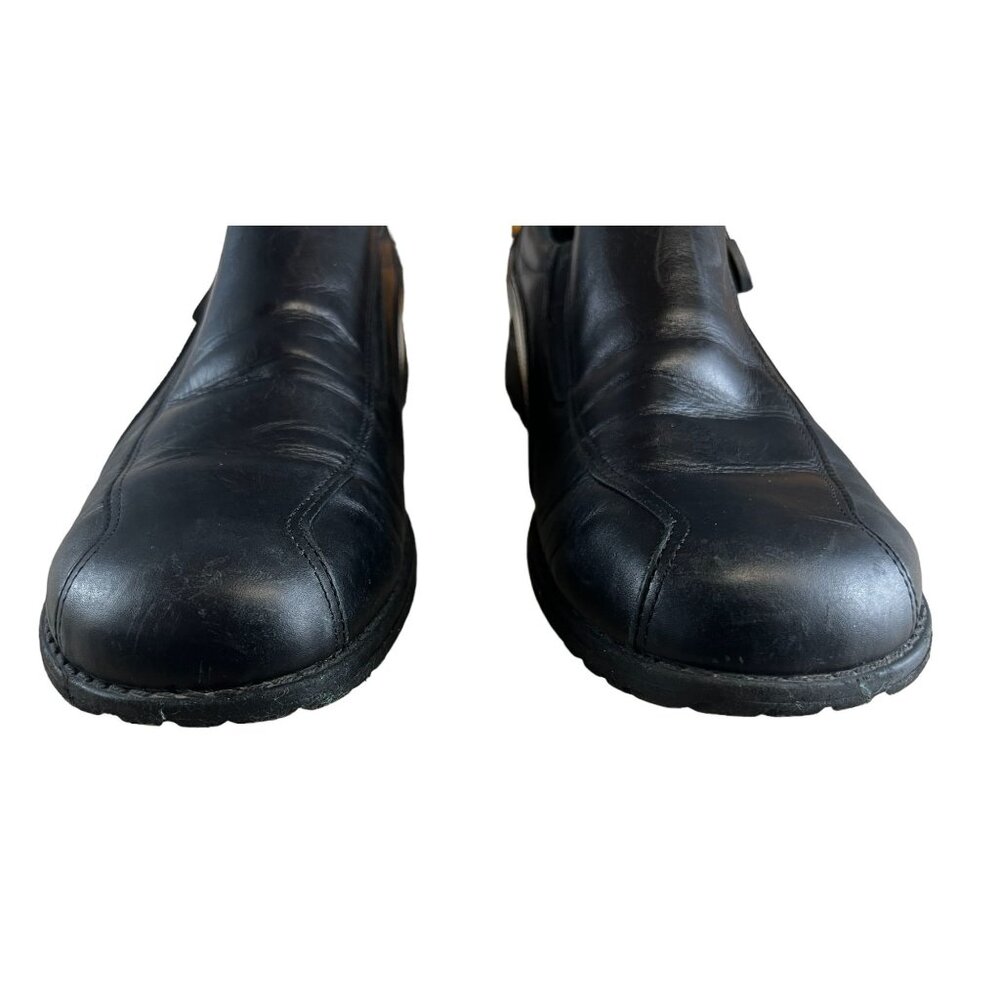 Munro Women's Black 11 N Leather Slip-On Shoes Wedge Heel Comfort Elastic &  Zip - Picture 8 of 8